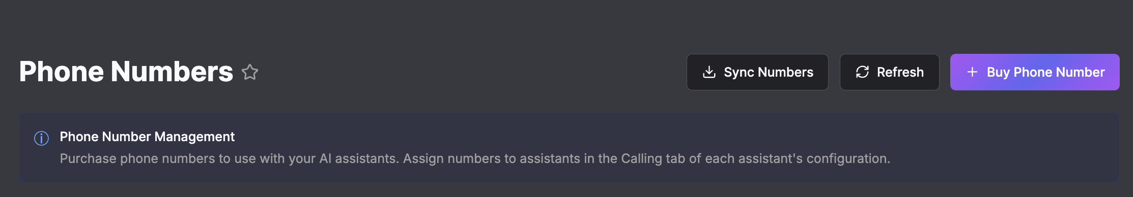 Buy Phone Number dialog with search filters